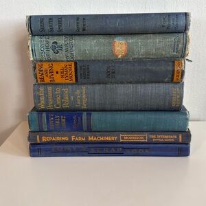 Vintage Book Decor Blue